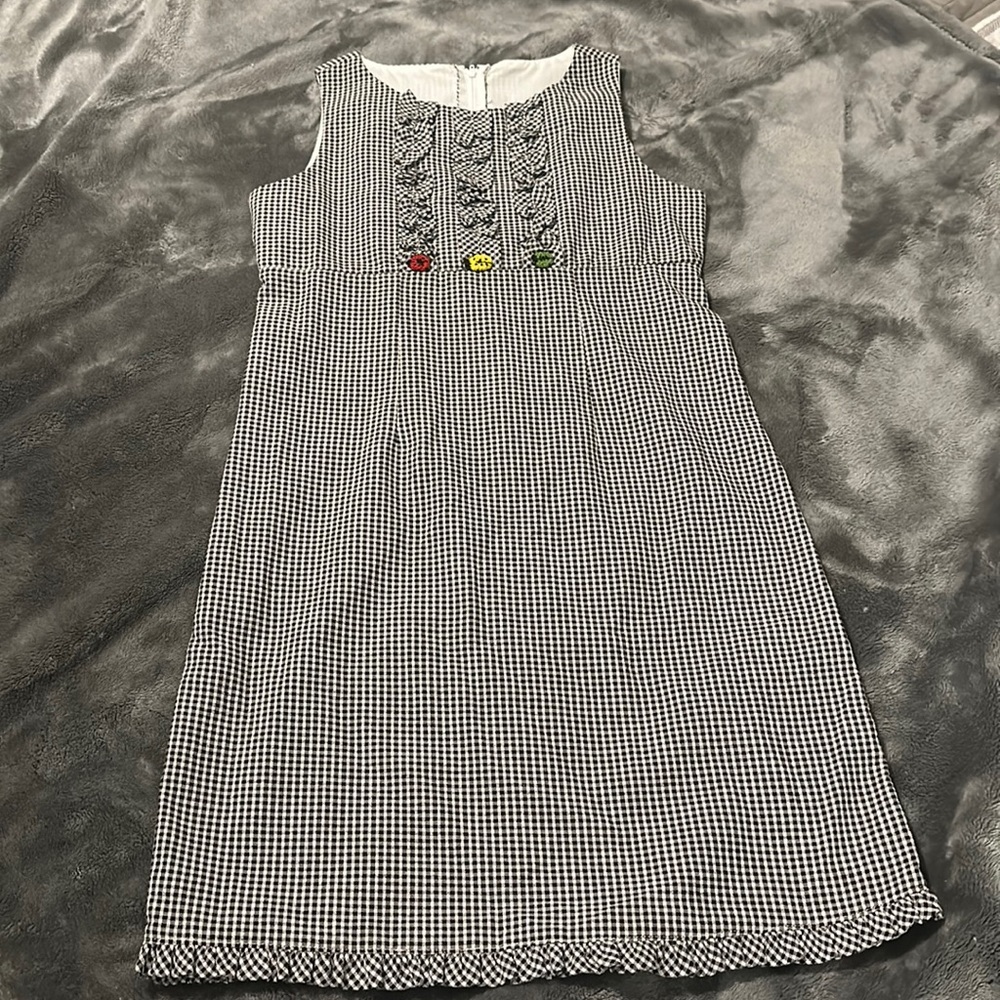 Peaches N cream black/white gingham lady bug dress size 10